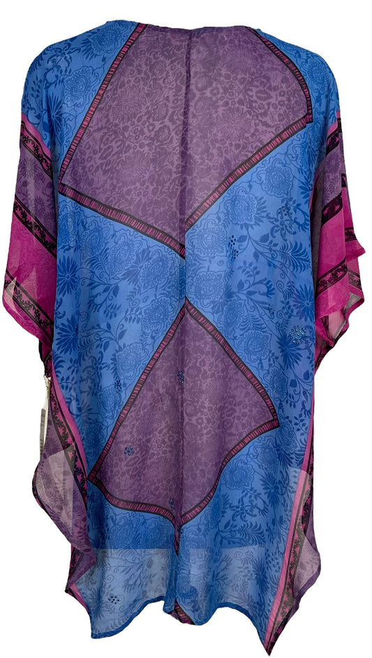 PRG7099 Sheer Avatar Pure Silk Waterfall Top - Velora