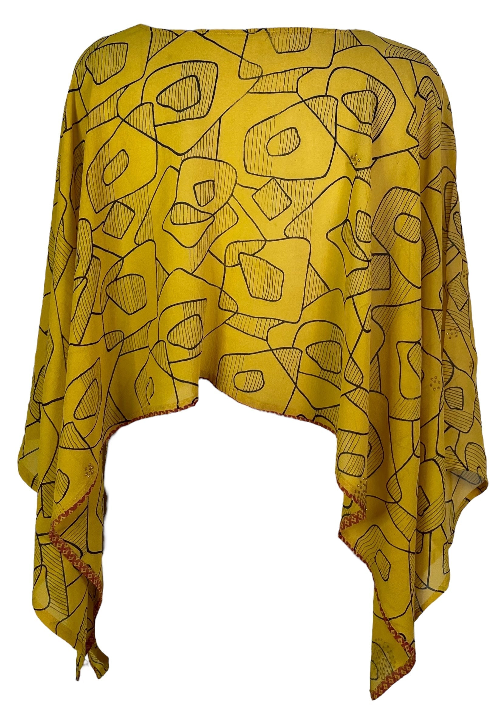 PRG6410 Sheer Avatar Pure Silk Capelet Poncho - Velora