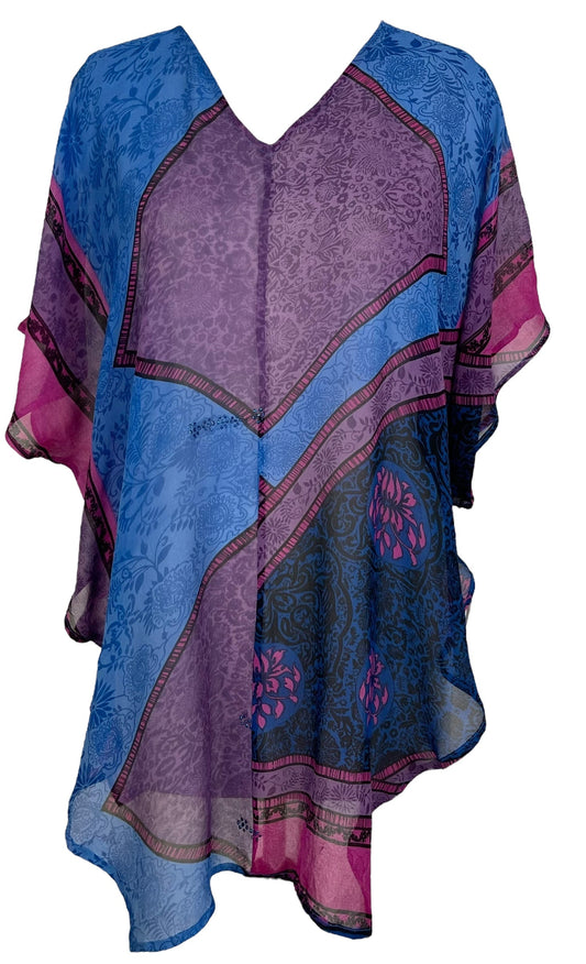 PRG7099 Sheer Avatar Pure Silk Waterfall Top - Velora