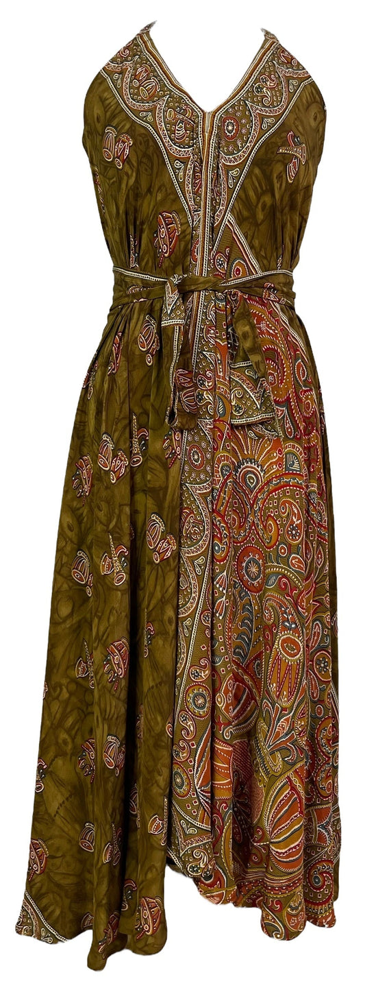 PRC7252 Avatar Pure Silk Maxi Dress with Belt - Velora
