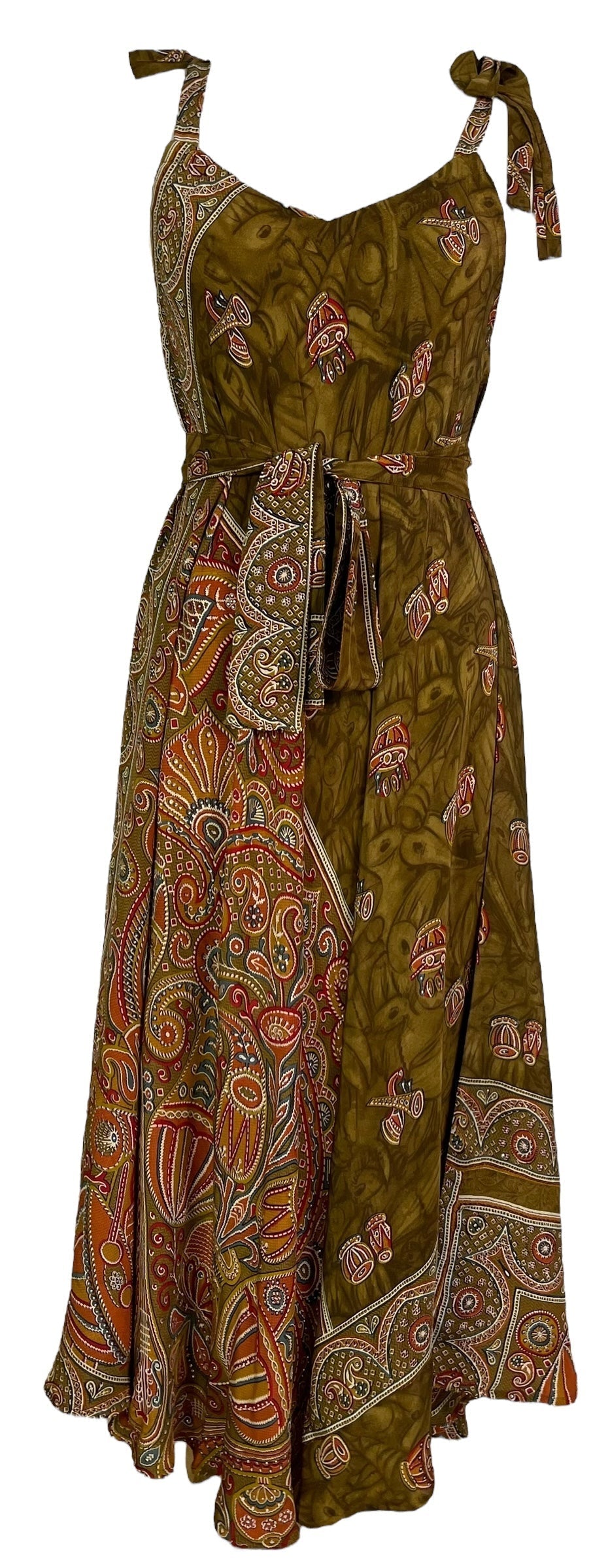 PRC7252 Avatar Pure Silk Maxi Dress with Belt - Velora