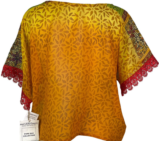 PRG6806 Sheer Avatar Pure Silk Boxy Top - Velora