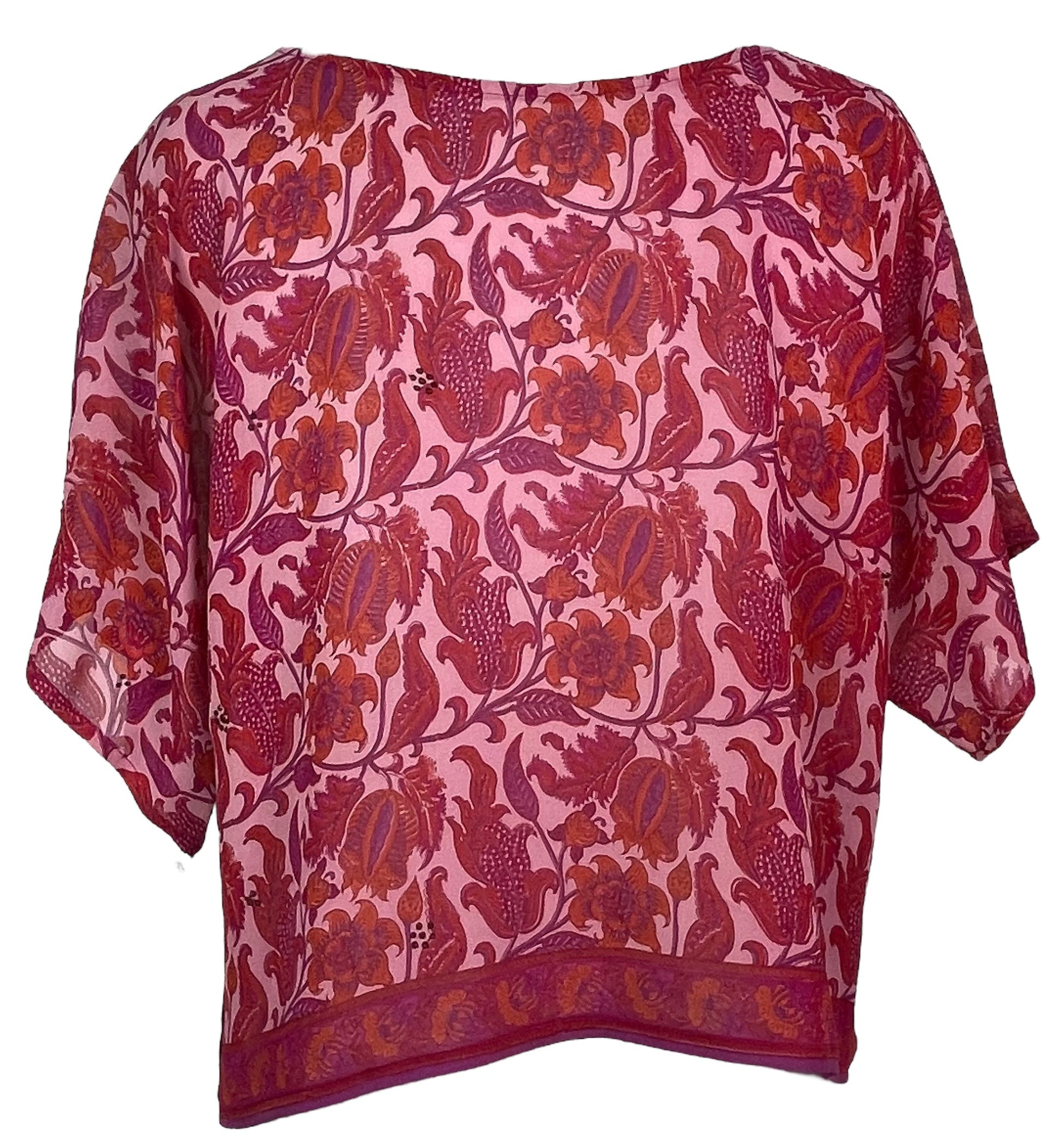 PRG4907 Sheer Avatar Pure Silk Boxy Top - Velora