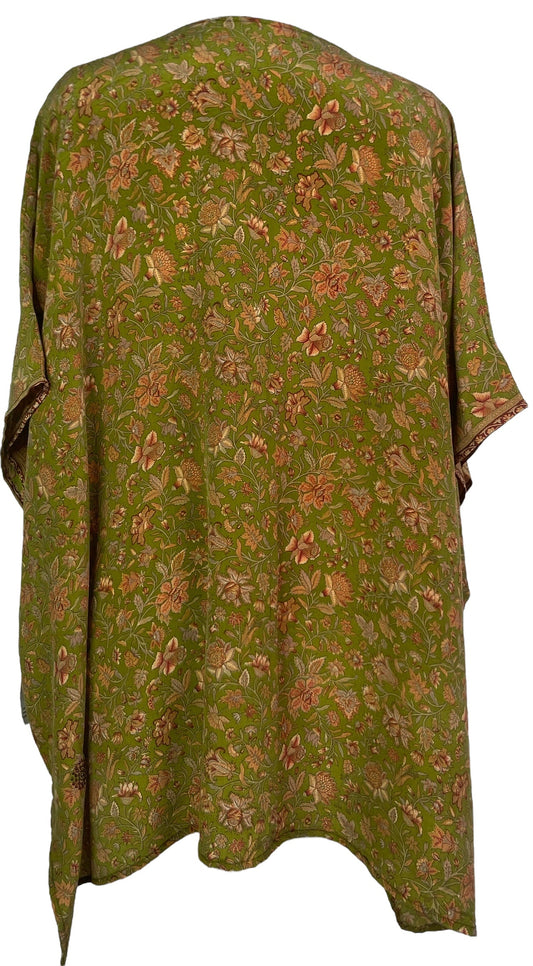PRC7506 Avatar Pure Silk Short Kaftan Tunic with Slits - Velora