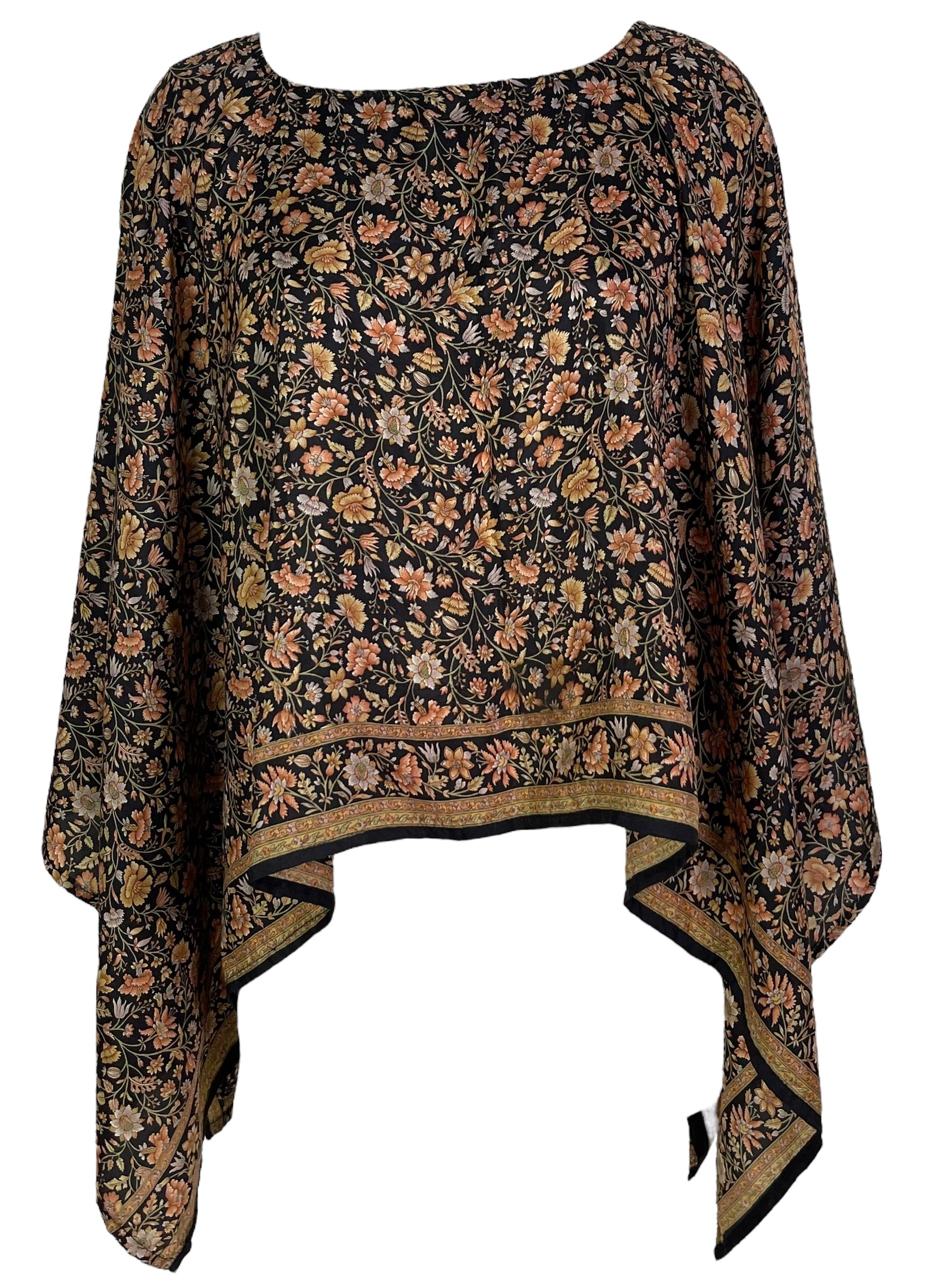 PRC7011 Avatar Pure Silk Capelet Poncho - Velora