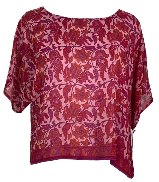 PRG4907 Sheer Avatar Pure Silk Boxy Top - Velora