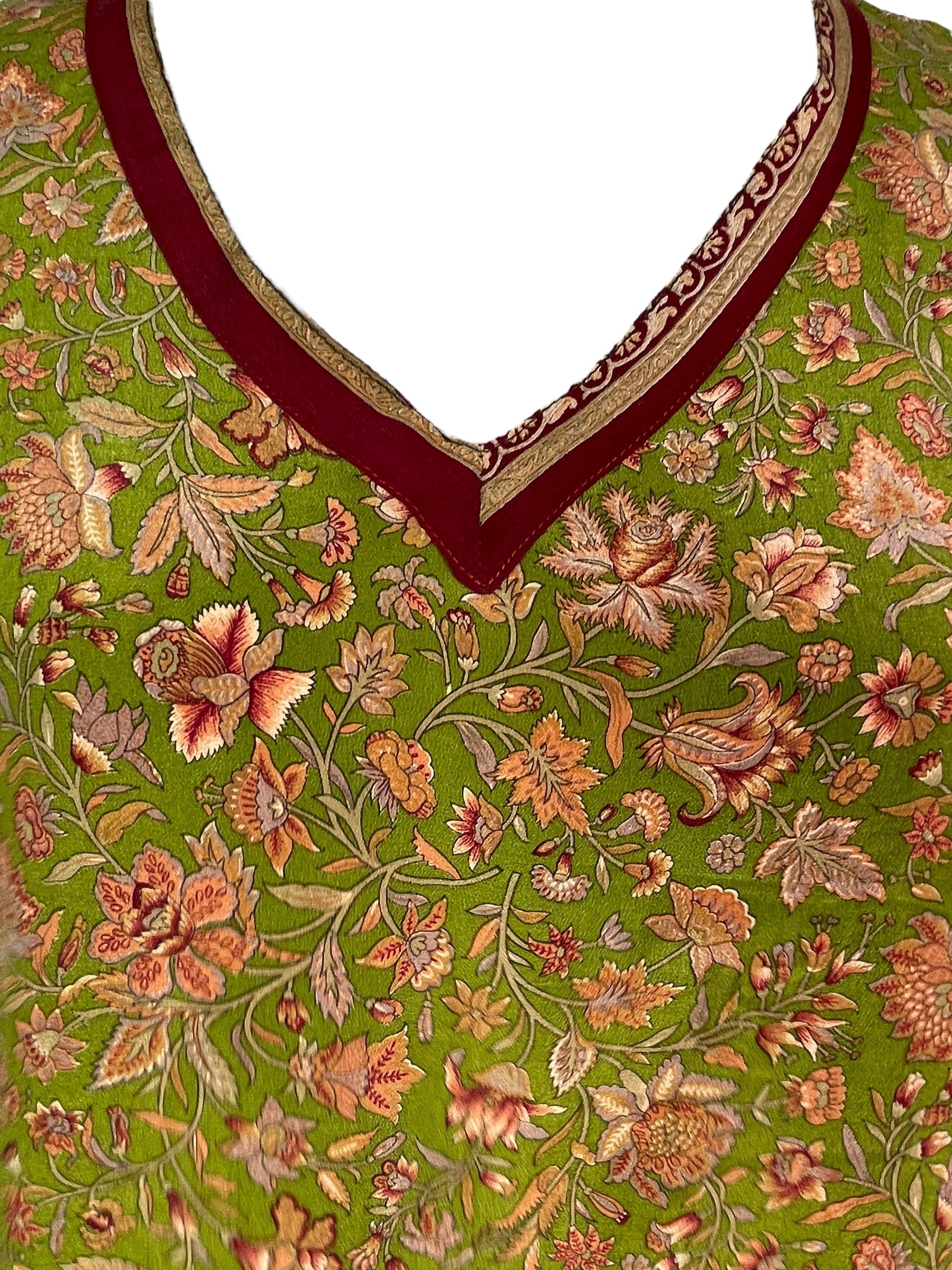 PRC7506 Avatar Pure Silk Short Kaftan Tunic with Slits - Velora