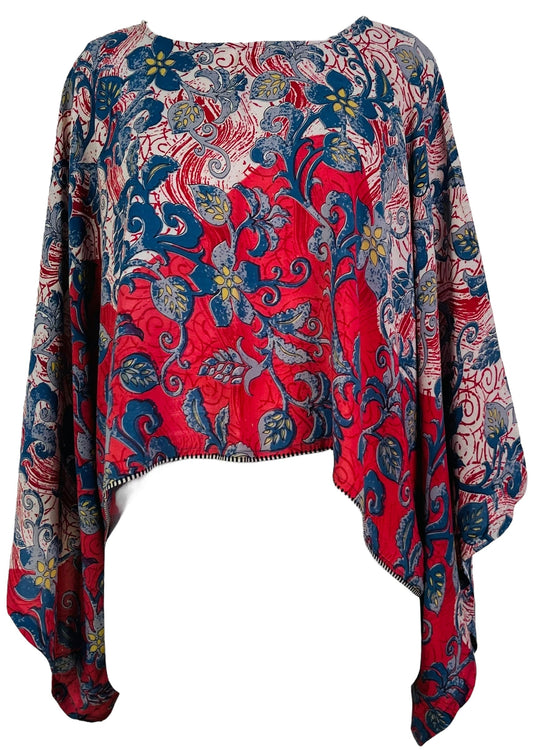 PRC7290 Avatar Pure Silk Kimono-Sleeved Top - Velora