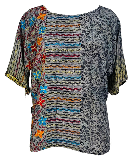 PRC6713 Avatar Pure Silk Side Slit Top - Velora
