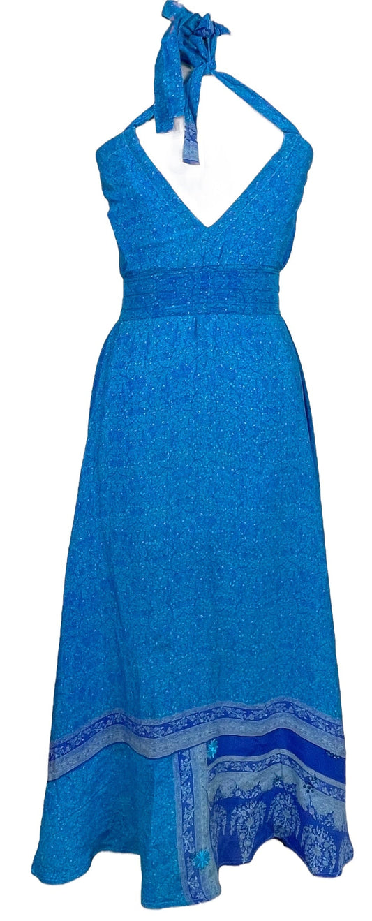 PRC7672 Avatar Pure Silk Maxi Dress with Belt - Velora