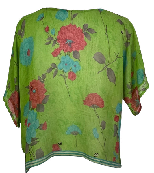 PRG4908 Sheer Avatar Pure Silk Boxy Top - Velora