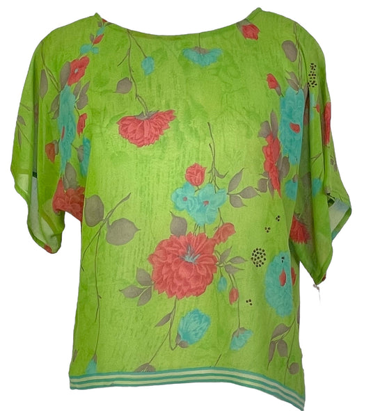 PRG4908 Sheer Avatar Pure Silk Boxy Top - Velora