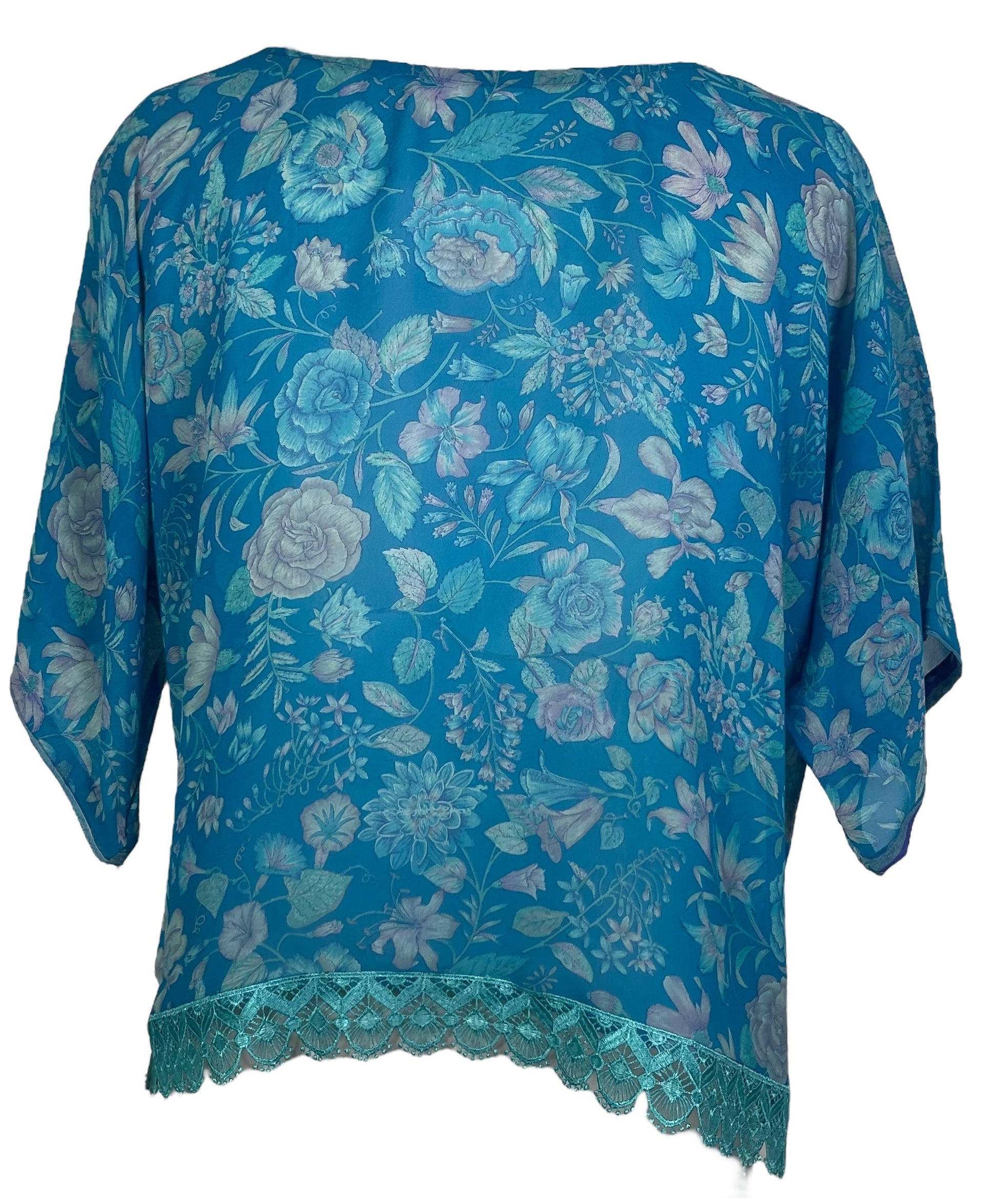 PRG6305 Sheer Avatar Pure Silk Side Slit Top - Velora