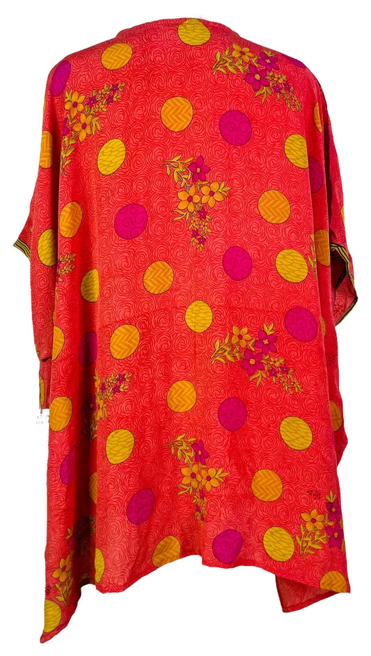PRC7466 Avatar Pure Silk Short Kaftan Tunic with Slits - Velora