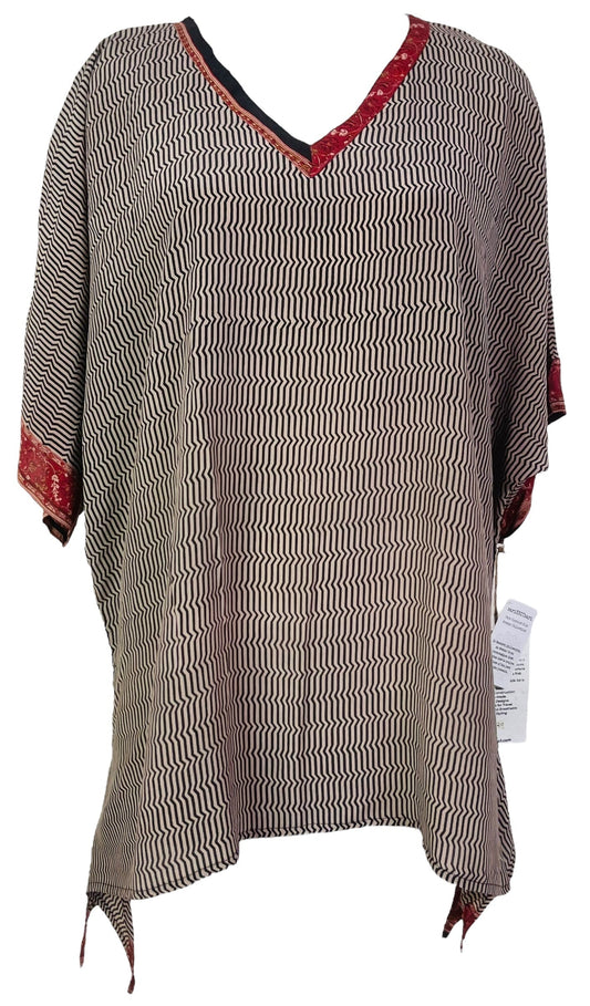 PRC7620 Avatar Pure Silk Long Tunic with Side Ties - Velora