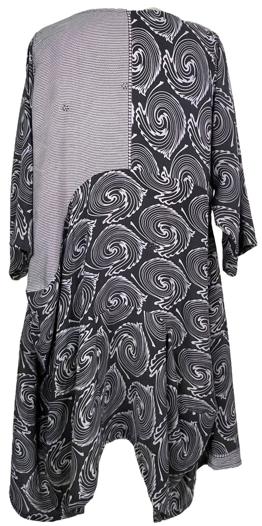 PRC7816 Avatar Pure Silk Sculptural Long Tunic Dress - Velora