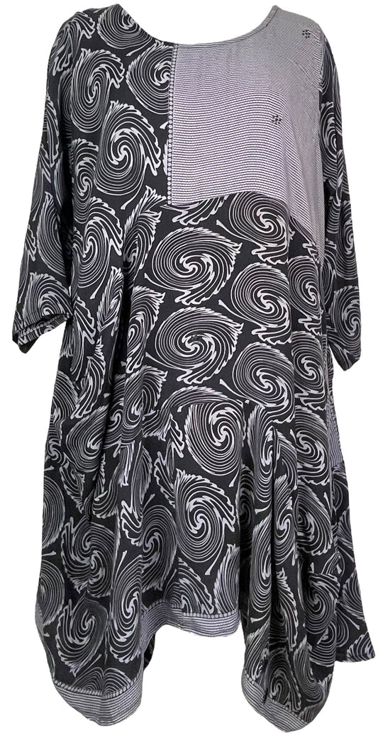 PRC7816 Avatar Pure Silk Sculptural Long Tunic Dress - Velora