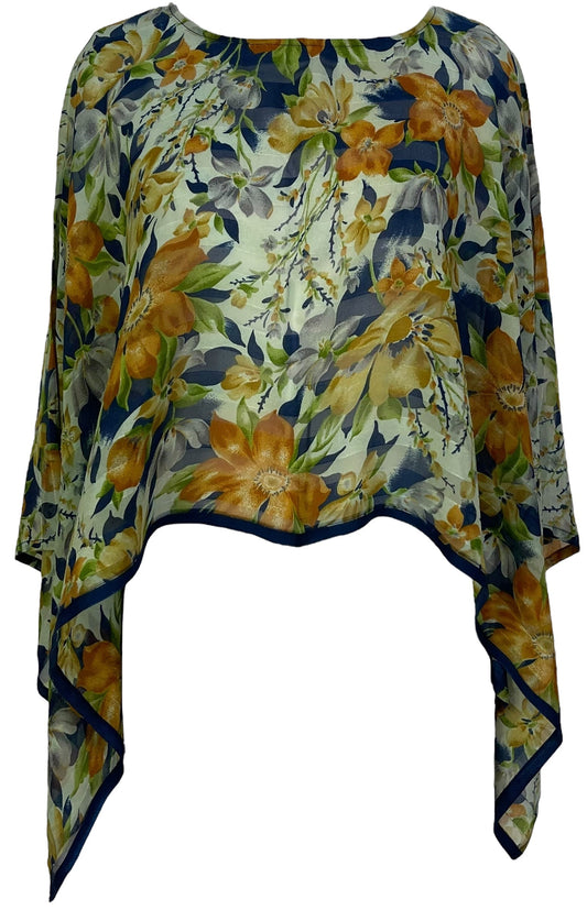 PRG6614 Sheer Avatar Pure Silk Capelet Poncho - Velora