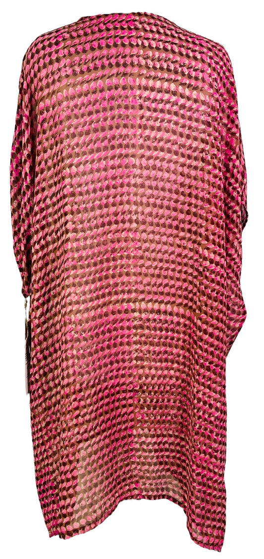 PRG7484 Sheer Avatar Pure Silk Midi Length Kaftan - Velora
