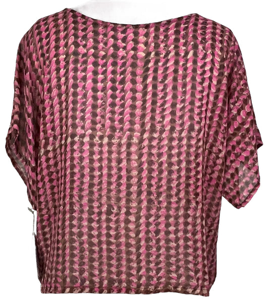 PRG7484 Sheer Avatar Pure Silk Boxy Top - Velora