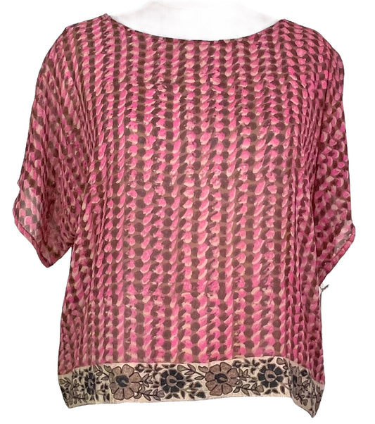 PRG7484 Sheer Avatar Pure Silk Boxy Top - Velora