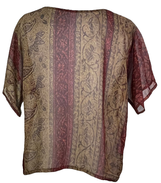 PRG7480 Sheer Avatar Pure Silk Boxy Top - Velora