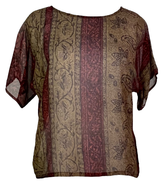 PRG7480 Sheer Avatar Pure Silk Boxy Top - Velora