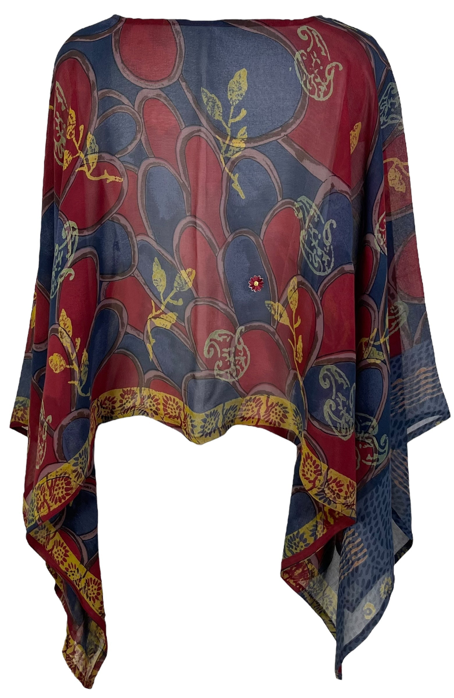 PRG7193 Sheer Avatar Pure Silk Capelet Poncho - Velora