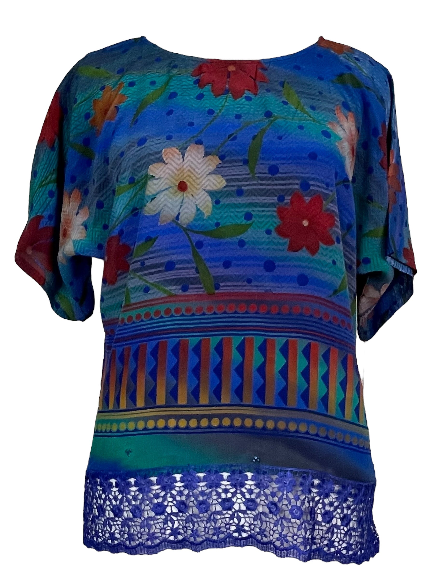 PRC6727 Avatar Pure Silk Side Slit Top - Velora