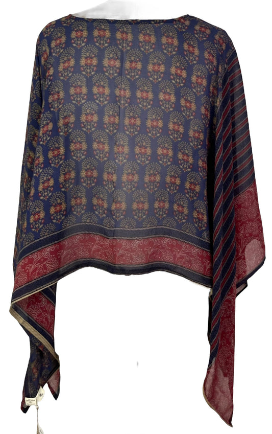 PRG7334 Sheer Avatar Pure Silk Capelet Poncho - Velora