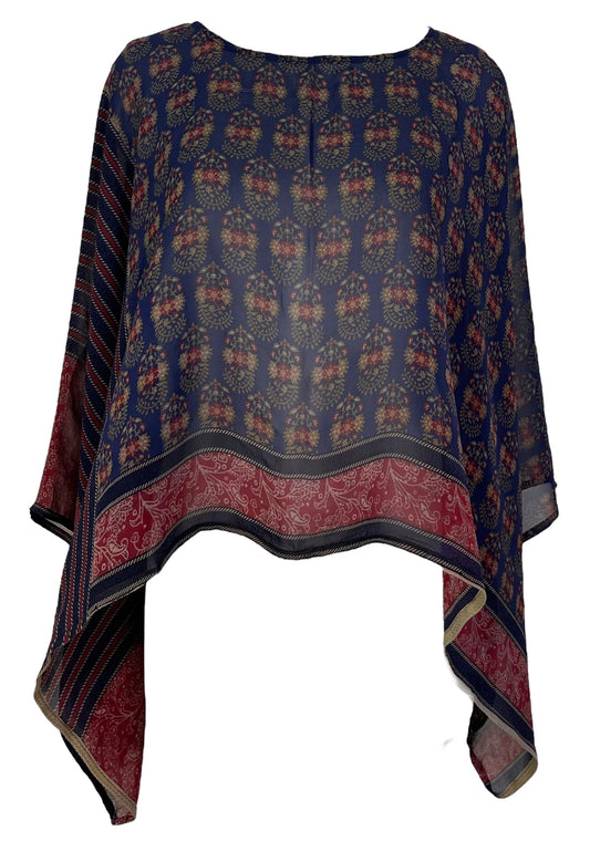 PRG7334 Sheer Avatar Pure Silk Capelet Poncho - Velora