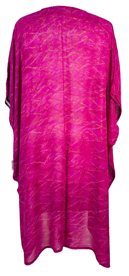 PRG7475 Sheer Avatar Pure Silk Midi Length Kaftan - Velora