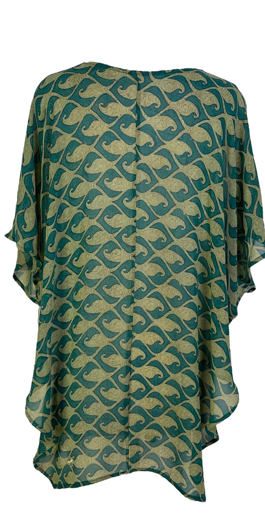 PRG7260 Sheer Avatar Pure Silk Waterfall Top - Velora