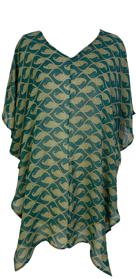 PRG7260 Sheer Avatar Pure Silk Waterfall Top - Velora