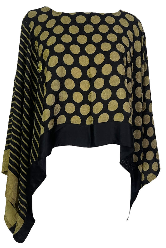 PRC6697 Avatar Pure Silk Kimono-Sleeved Top - Velora