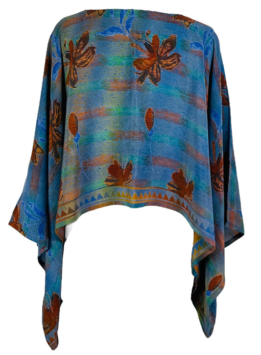 PRC7311 Avatar Pure Silk Kimono-Sleeved Top - Velora