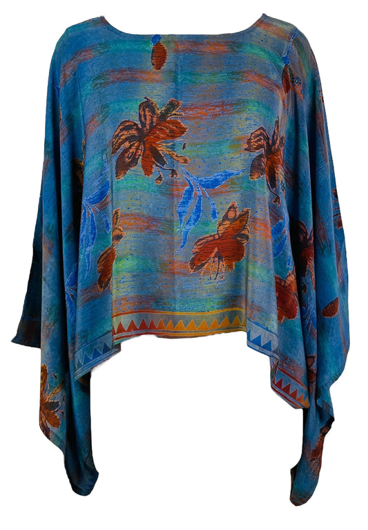 PRC7311 Avatar Pure Silk Kimono-Sleeved Top - Velora