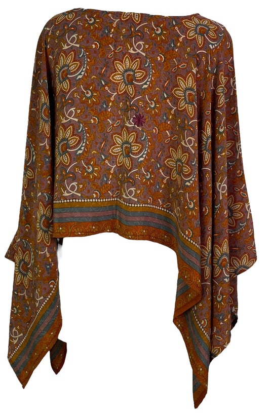 PRC6907 Avatar Pure Silk Capelet Poncho - Velora