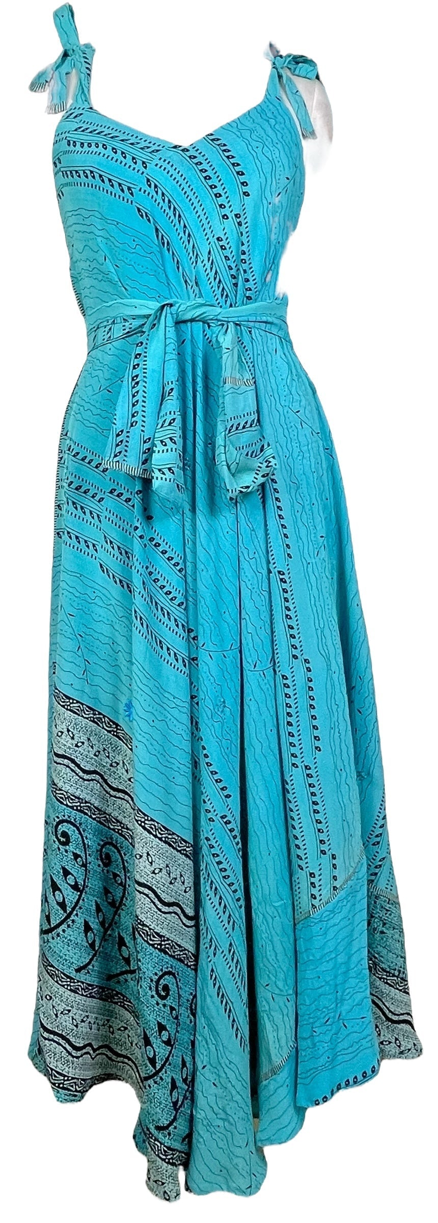 PRC7670 Avatar Pure Silk Maxi Dress with Belt - Velora