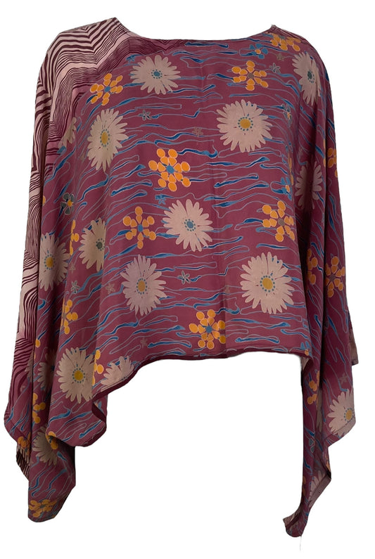 PRC6701 Avatar Pure Silk Kimono-Sleeved Top - Velora