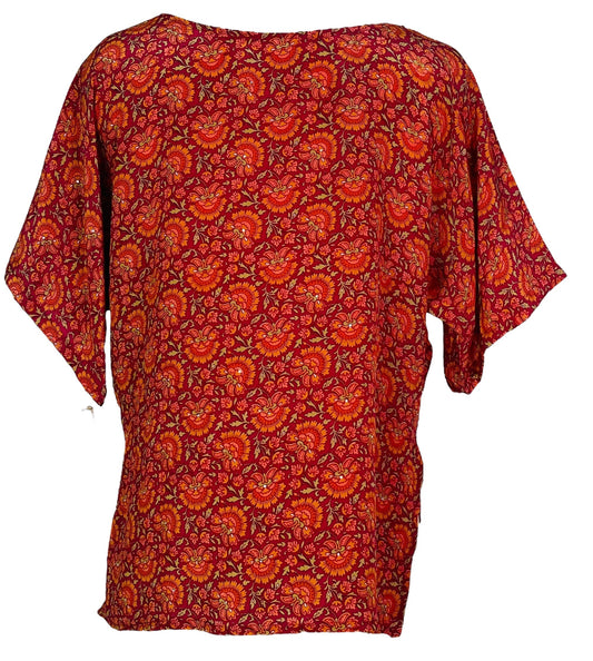 PRC7534 Avatar Pure Silk Side Slit Top - Velora