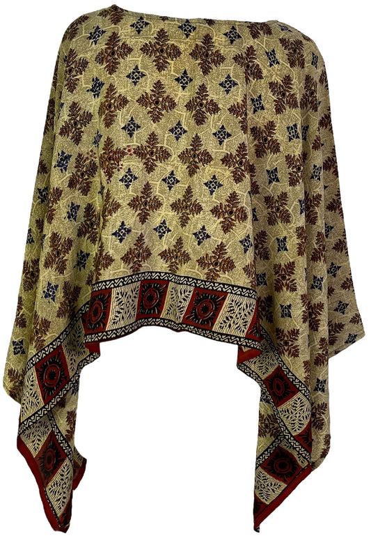 PRC7028 Avatar Pure Silk Capelet Poncho - Velora