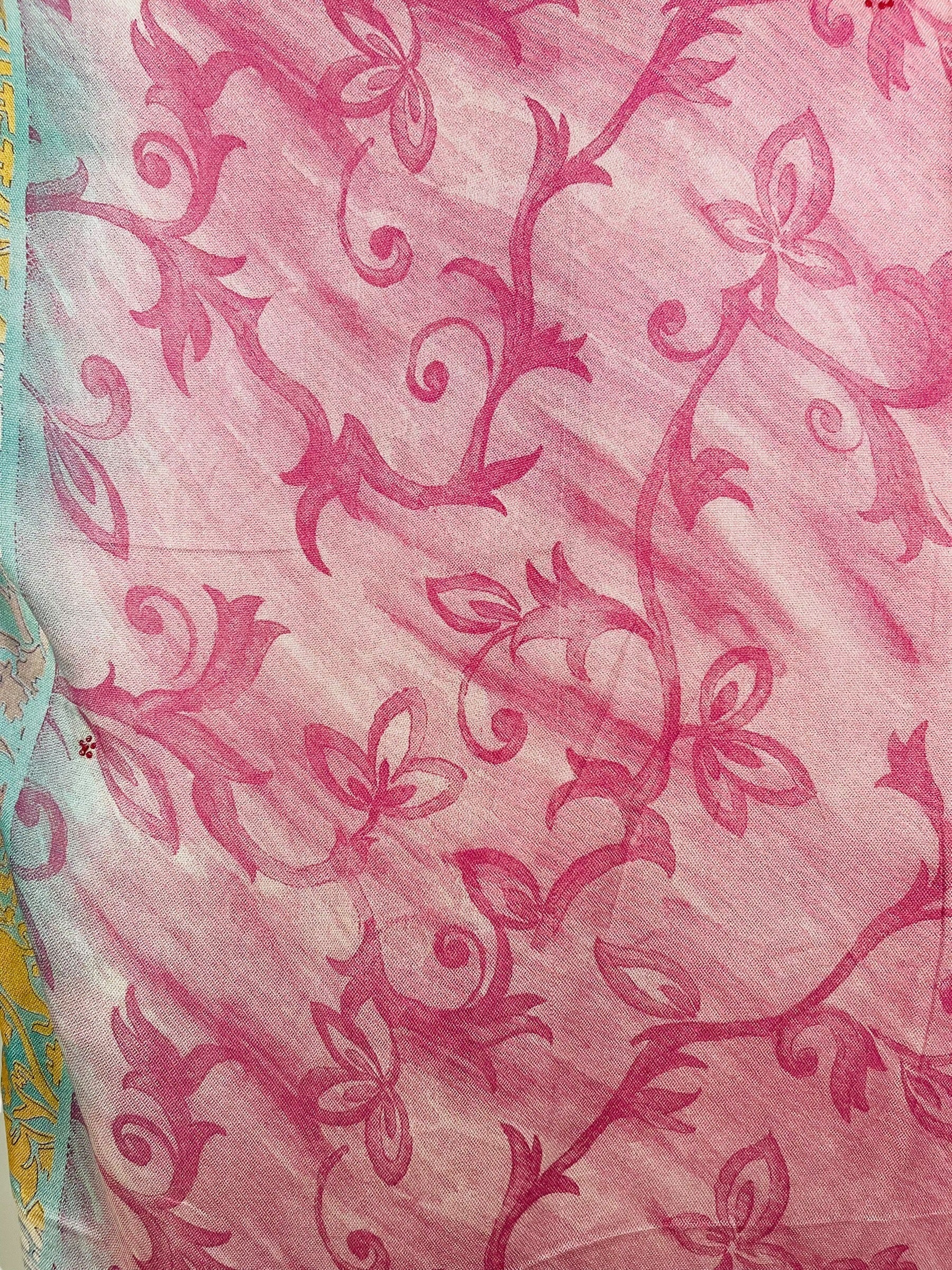 PRG7342B Sheer Avatar Pure Silk Midi Length Kaftan - Velora