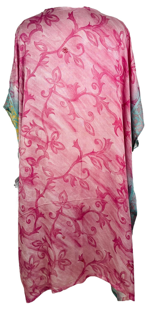 PRG7342B Sheer Avatar Pure Silk Midi Length Kaftan - Velora