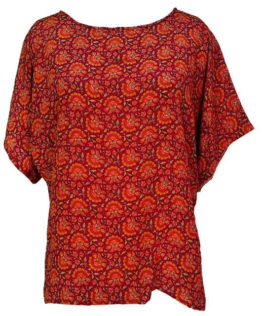 PRC7534 Avatar Pure Silk Side Slit Top - Velora