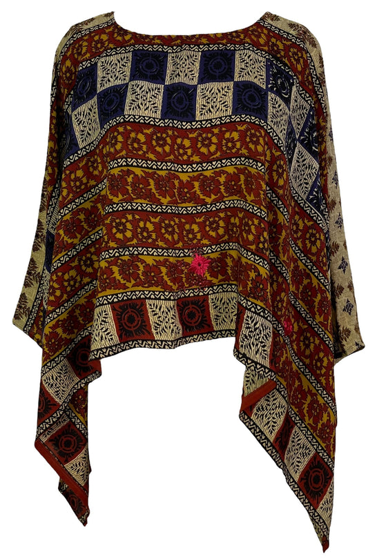 PRC7028 Avatar Pure Silk Capelet Poncho - Velora