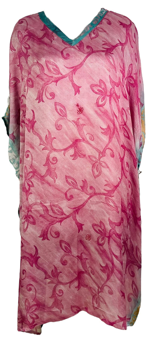 PRG7342B Sheer Avatar Pure Silk Midi Length Kaftan - Velora