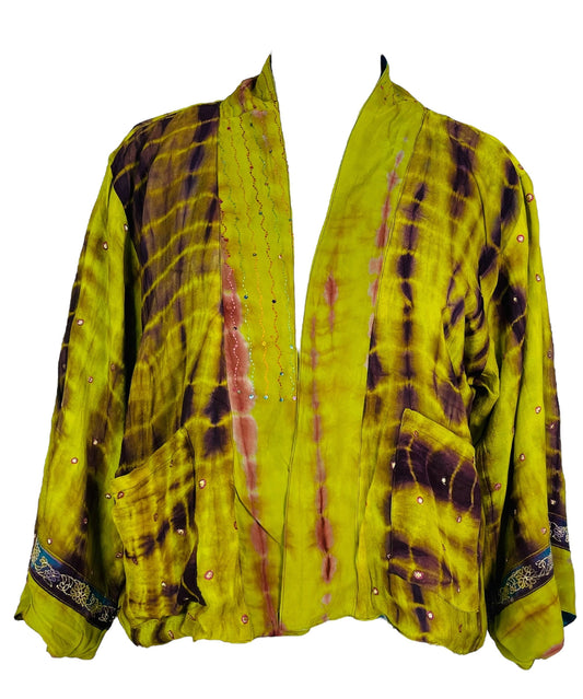 PRC7401 Avatar Reversible Pure Silk Jiva Jacket - Velora