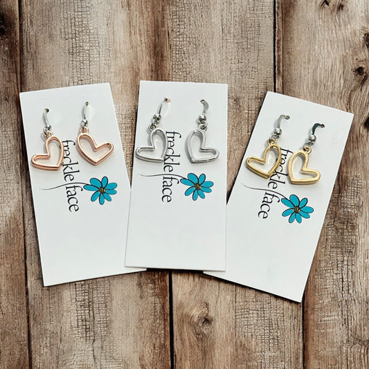 Open Heart Hook Earrings - Velora