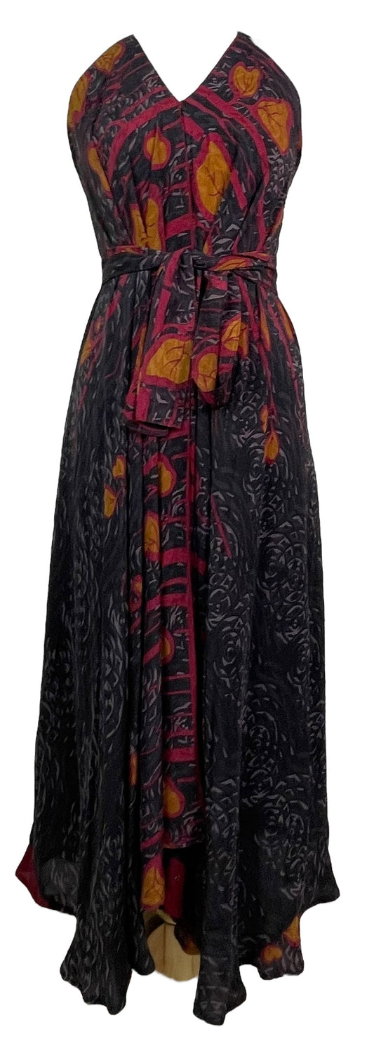 PRC7669 Avatar Pure Silk Maxi Dress with Belt - Velora